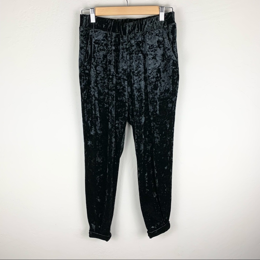 Urban Outfitters Black Velvet Joggers